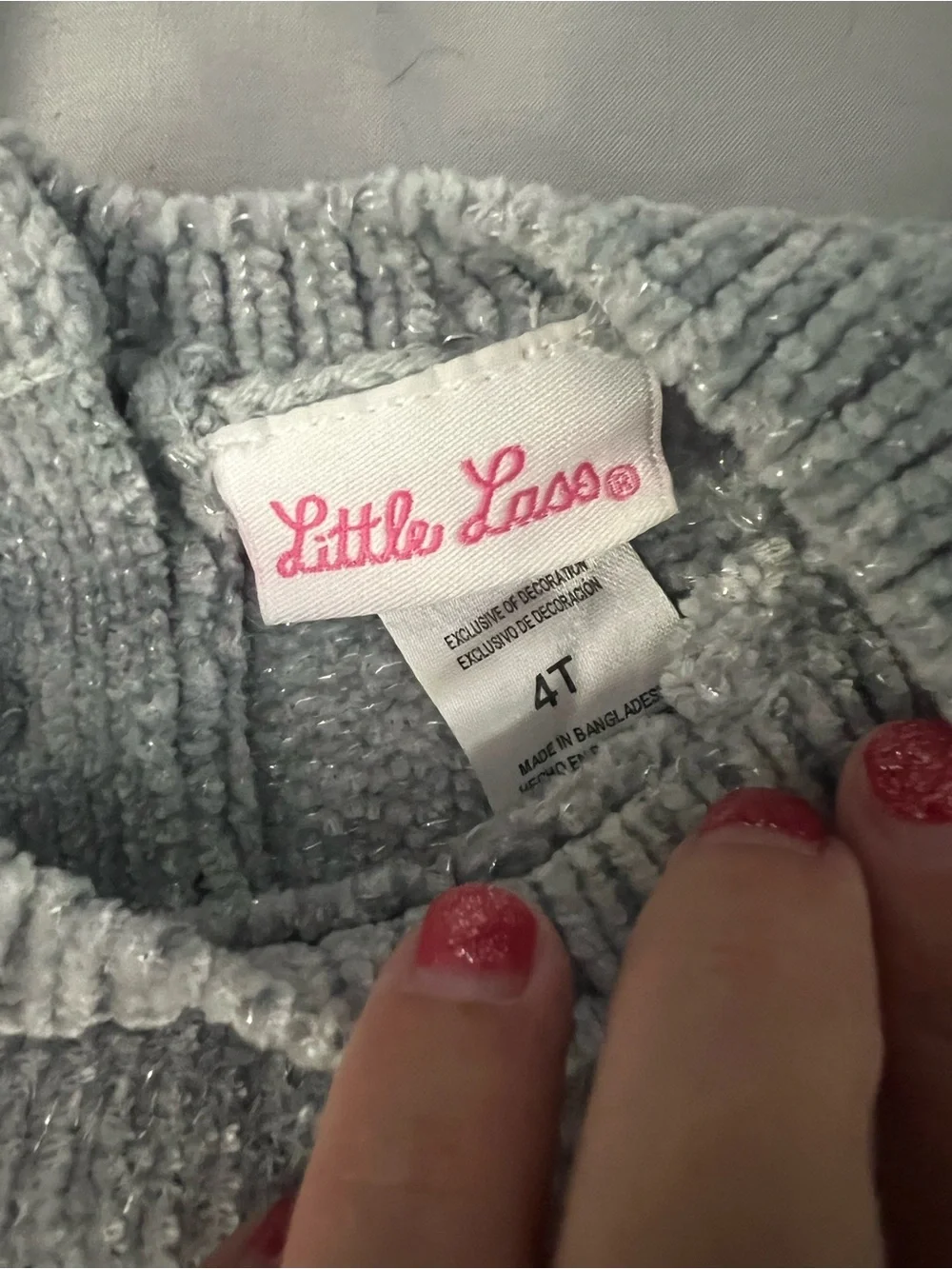 Old Navy Gray Chenille Cardigan with Little Lass Floral Appliqué Sweater